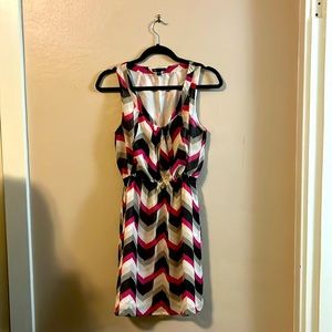 Gap Retro Print Black Pink Beige Sleeveless Dress M